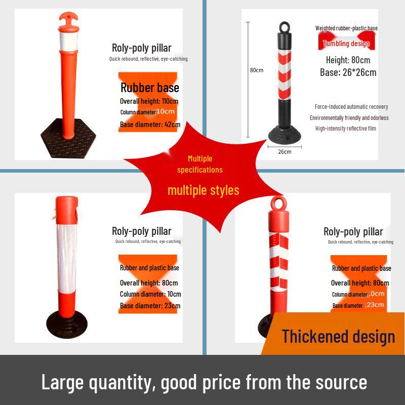 Inflatable Reflective Road Barrier Post - Detachable Anti-collision Traffic Guardrail Plastic Post
