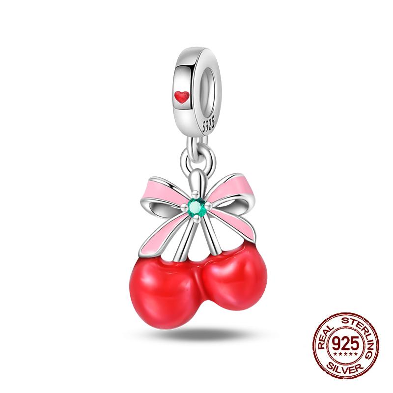 Copper Change Color Strawberry Cherry Avocado Fruit Series Charms Beads Fororiginal Bracelets Diy Birthday Jewelry Gift