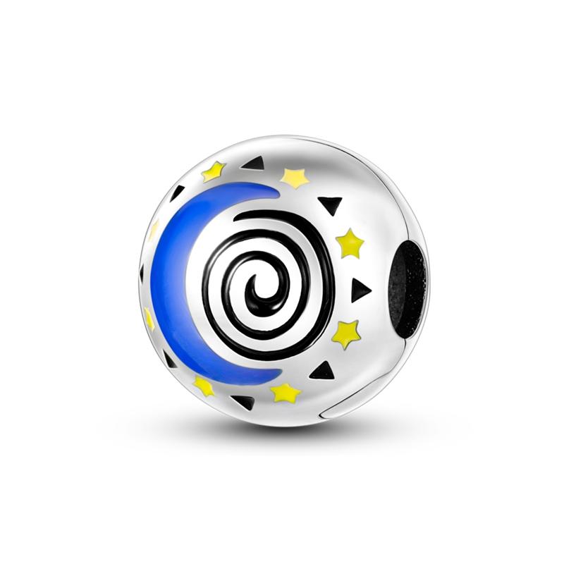 Copper Charms Clasp Stopper Beads Clip Charm Star Moon Flower Shape Fit Original Pan Bracelet Diy Jewelry Making