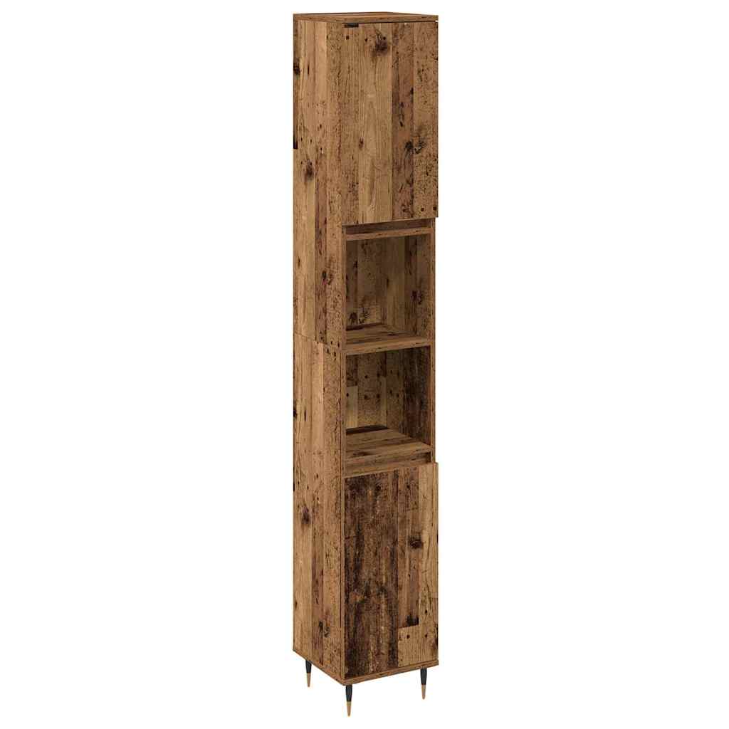 Bathroom Furniture Set with Shelf 3 pcs Reclaimed Wood Effect Particleboard