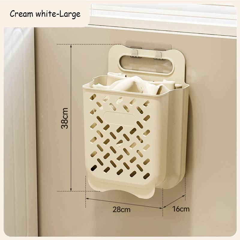 Wall-Mounted Dirty Clothes Basket Large-Capacity Folding Storage Basket Multi-Function Storage Basket Hollow Design Ventilation