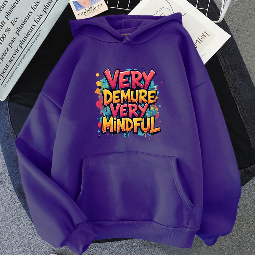 

Very Demure Very Mindful Hoodies for Men Fashion Print Sweatshirts with Hooded Y2k Top Women Clothes Long Sleeved 3XL