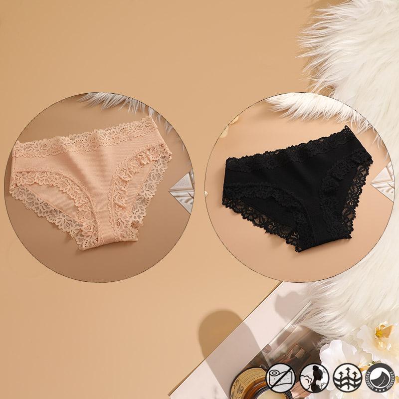 2 Teile/satz Baumwolle Unterwäsche Für Frauen Sexy Spitze Gerippt Floral Thongs Weibliche Atmungsaktive Feste T-back Bikini S-XL Sexy spitze Höschen