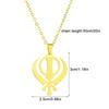 India Sikhism Necklace Religious Symbol Clavicle Chain Cultural Symbol Pendant Neckchain Unisex Religious Metal Jewelry