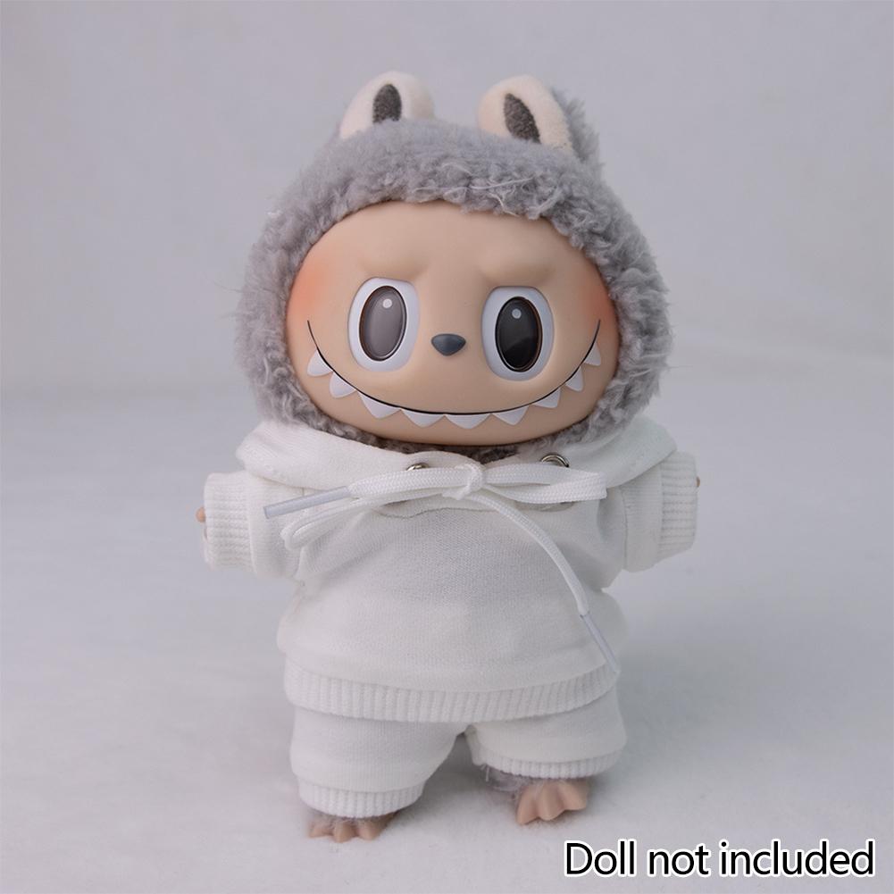 For 17cm Labubu Doll Clothes Fashion Clothes Hoodies Doll Clothes Color Match Hoodies Dolls Accessories Cute Decoration Little Cloths