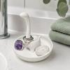 DYS 3D Printed Creative Finger-Shaped Jewelry Tray, Minimalist Ring & Necklace Holder with Partitioned Storage, Matte Black/White Desk Organizer