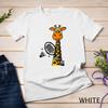 Smilemoreteesa Funny Giraffe Playing Badminton Cartoon Unisex T-shirt