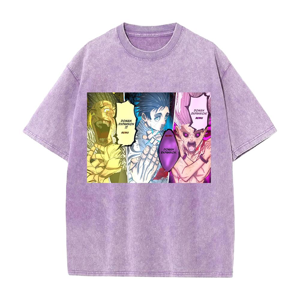Okkotsu Yuta Ishigoori Ryuu Jujutsu Kaisen Kleidung Herren Damen Manga T-Shirts Gewaschenes T-Shirt Lässiges Baumwoll-T-Shirt Harajuku T-Shirt
