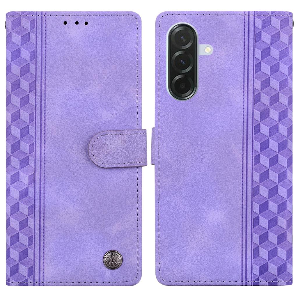 For Samsung Galaxy A16 5G/4G Leather Case Imprinted Checkered Pattern Wallet Stand Flip Phone Cover