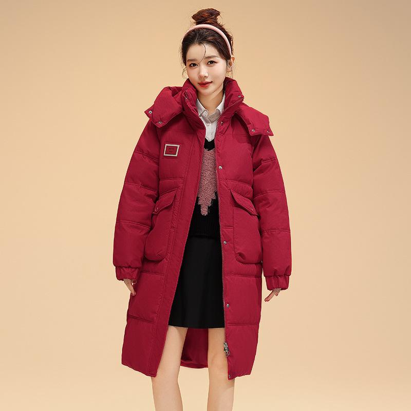 Winter Neuer Mittellanger Stil, Slim und Locker, Große Größe Weiße Entendaunenjacke, Baumwollmantel, Damen Baumwolljacke