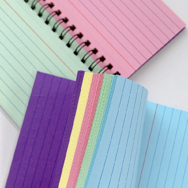 Small Twin-Wire Binding Notebook 50 Sheets Lined Pocket Colorful Notepads Small Wirebound Notepads for Journaling