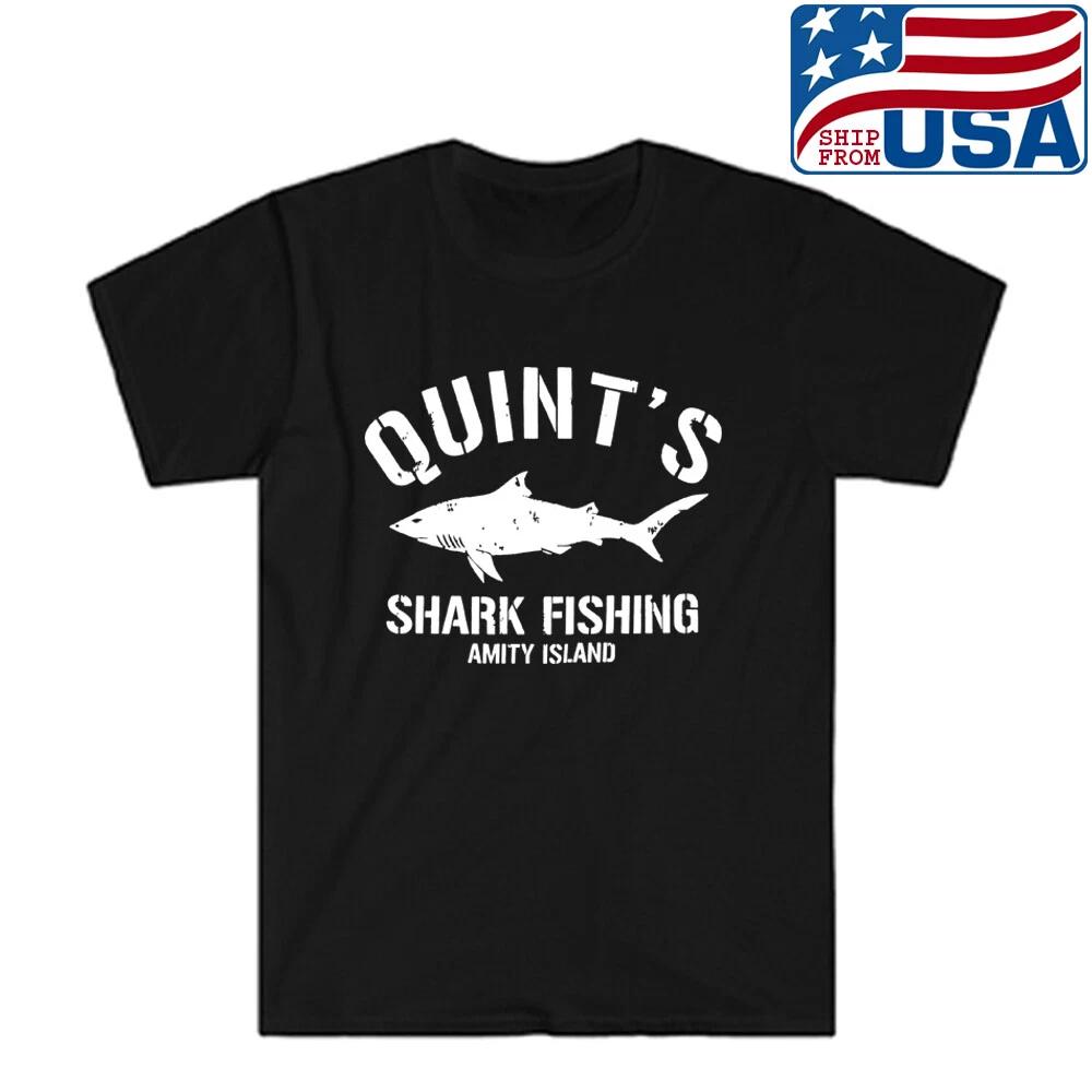 Amity Island Quint's Shark Fishing Jaws Men's Black Size S to 3XL