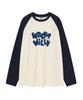 Wacky Willy Color Block Raglan Long Sleeve T-Shirt Cream