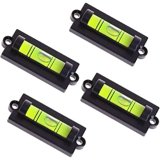 4Pcs Bubble Spirit Level RV Standard Levels with Mounting Holes RV Levelers Leveling Tool for RV Camper, Travel Trailer, Camping, Truck, Motorhome
