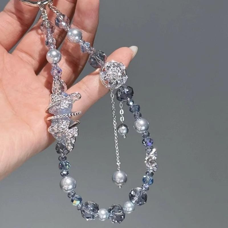 Fashionable And Fresh Bead Love Bow Mobile Pendant Sweet And Cute Moon Bear Bag Decoration