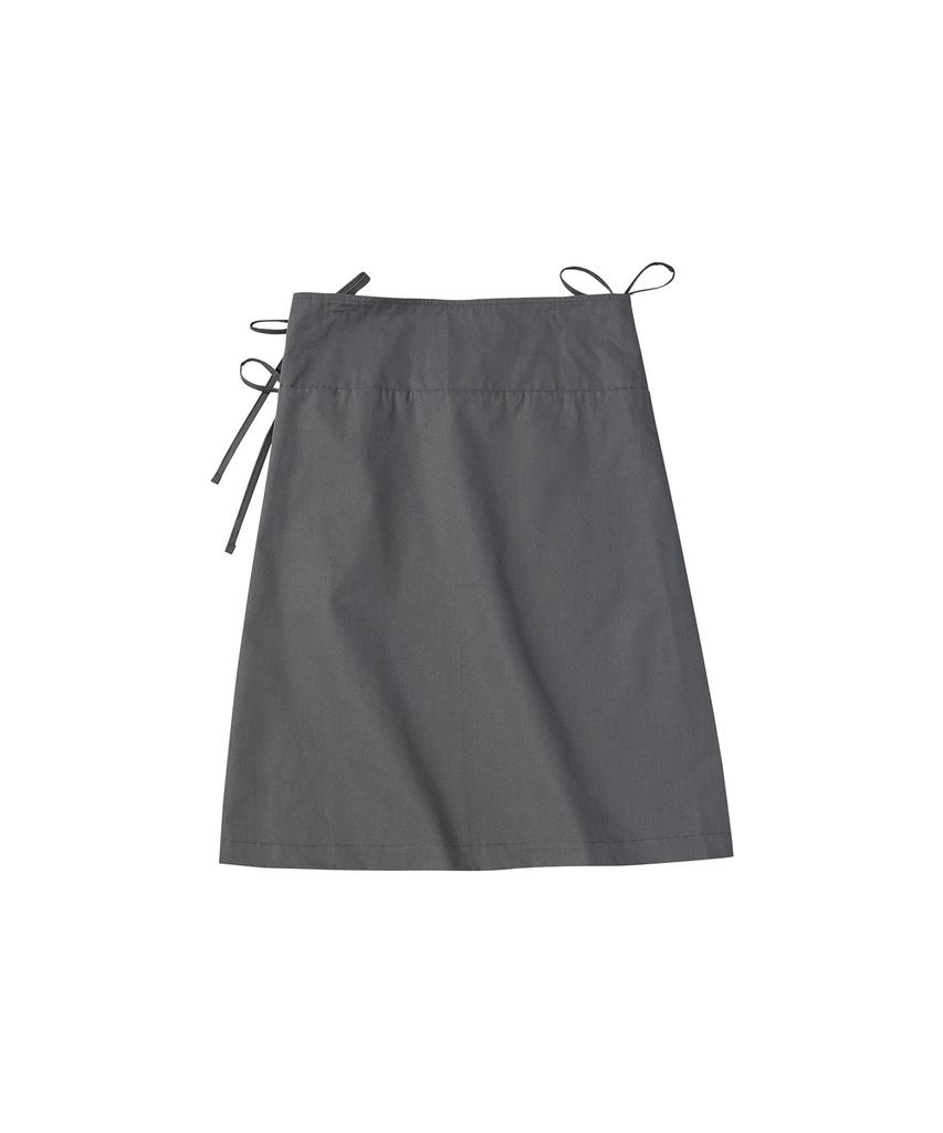 Comoni Nose W Wrap Check Skirt [Deep Gray]