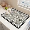 Retro Bohemian Pattern Diatom Pad Water-Absorbing Pad Kitchen Coffee Machine Absorbent Drainage Pad Tableware Cup Drying Mats