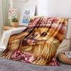 Pomeranian Print Flannel Blanket, High quality Comfortable for All Seasons, Home Decor, Warmth and Comfort, Perfect for Christmas Gifts