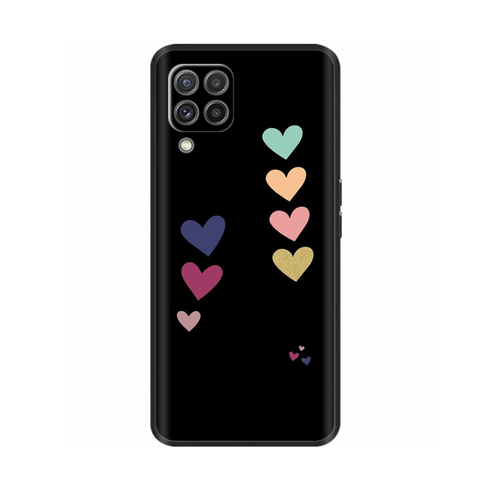 For Samsung A12 M12 F12 Case Stylish Painted Cover Soft Liquid Silicone Phone Case For Galaxy A12 A M F 12 Fundas TPU Capa Black