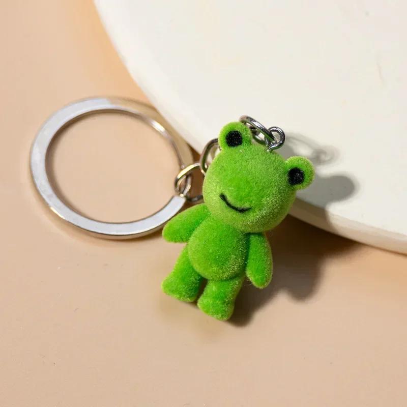 Roztomilé kreslené řetízky na klíče zvířátka Malá koala, králík, žába, kovový kroužek na klíče Vtipné přívěsky na klíče pro děti