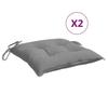 VidaXL Set of 2 Chair Cushions, Seat Pad with Tie Strings, Waterproof Outdoor Cushion, Grey 50x50x7 Cm 361510