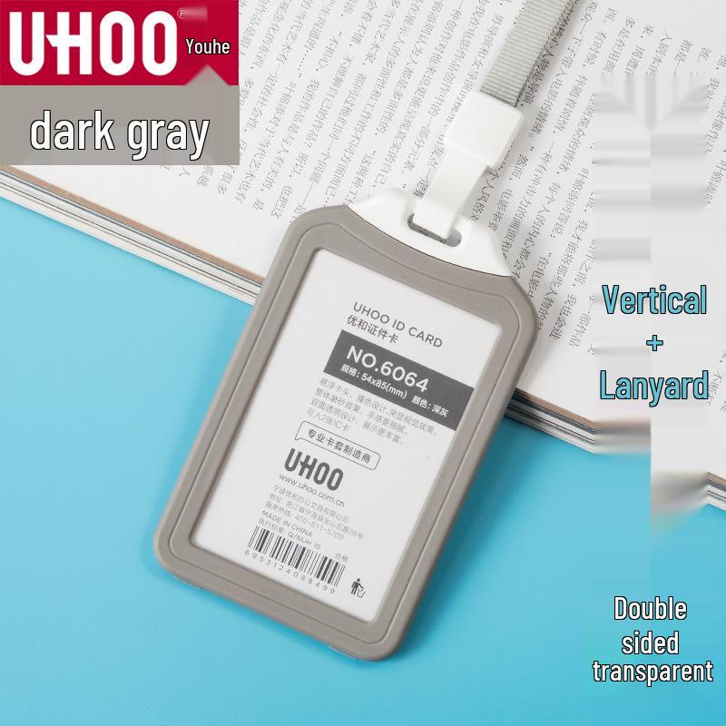 Youhe Double-Sided ID Badge Holder - Protective Sleeve for Work or Student Cards