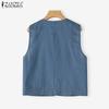 ZANZEA Women Summer Casual Round Neck Sleeveless Vest Tops