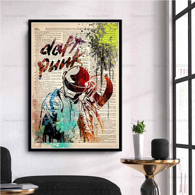 Abstrakt Daft Punk DJ Musikstjärna Konstverk Legend Moderna Affischtryck Väggkonst Canvas Målning Bild Foto Gåva Rum Heminredning