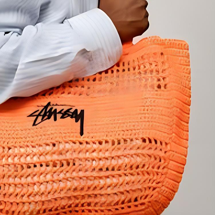New Stussy Woven Tote Bag, Shopping Bag, Handbag, Shoulder Bag Unisex Orange 134263-ORAN-4