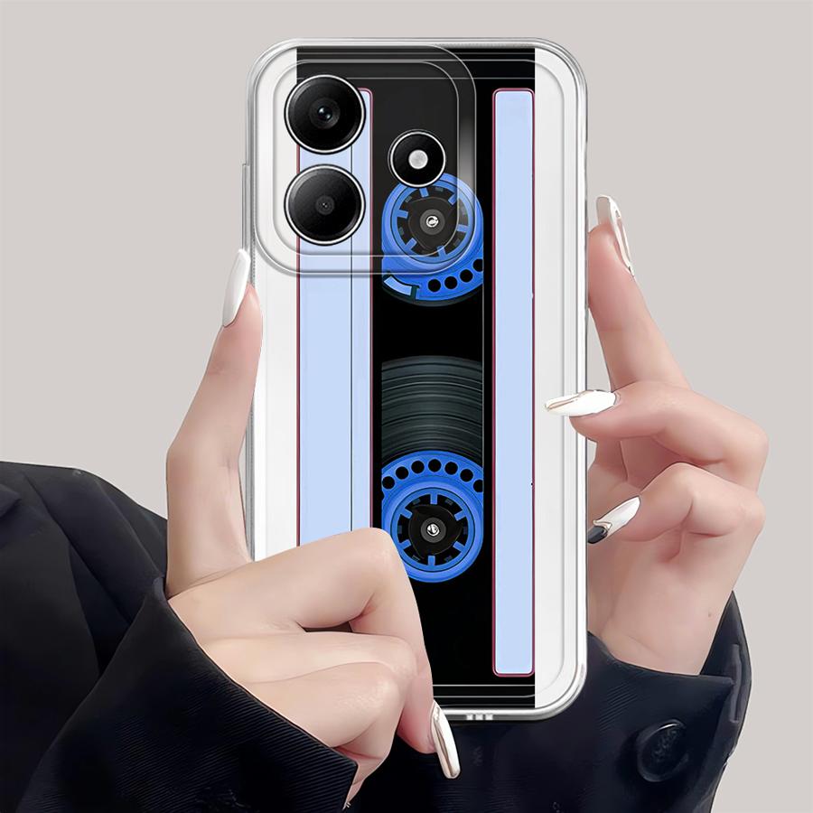 Case for Xiaomi Redmi Note 14 Pro Plus Note 13 13C 11 11S 10S A4 12 12S 14C 9 10 Soft Phone Cover Fashion Retro Cassette Tape