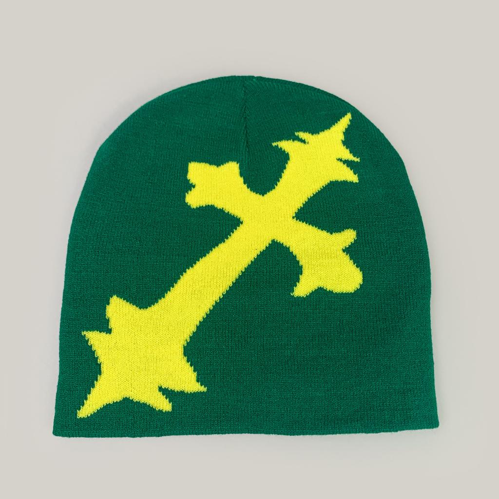 Autumn and Winter Design Cross Jacquard Knitted Hat Men and Women Warm Personality Simple Street Cold Hat Pullover Hat