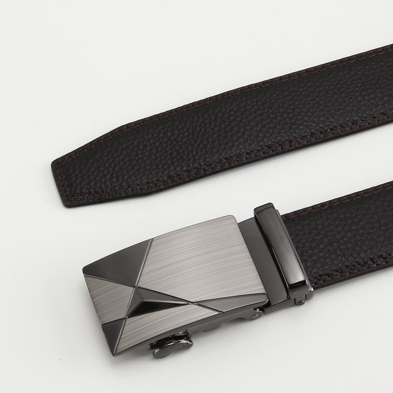 

Мужской ремень из натуральной кожи, двусторонний, из коровьей кожи верхнего слоя, деловой, повседневный, с автоматической пряжкой 110-130cm