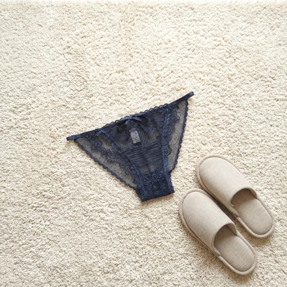 Sheer Lace Mesh Women Thong Floral T-Back Panties Thin Lace Flower Briefs Lady