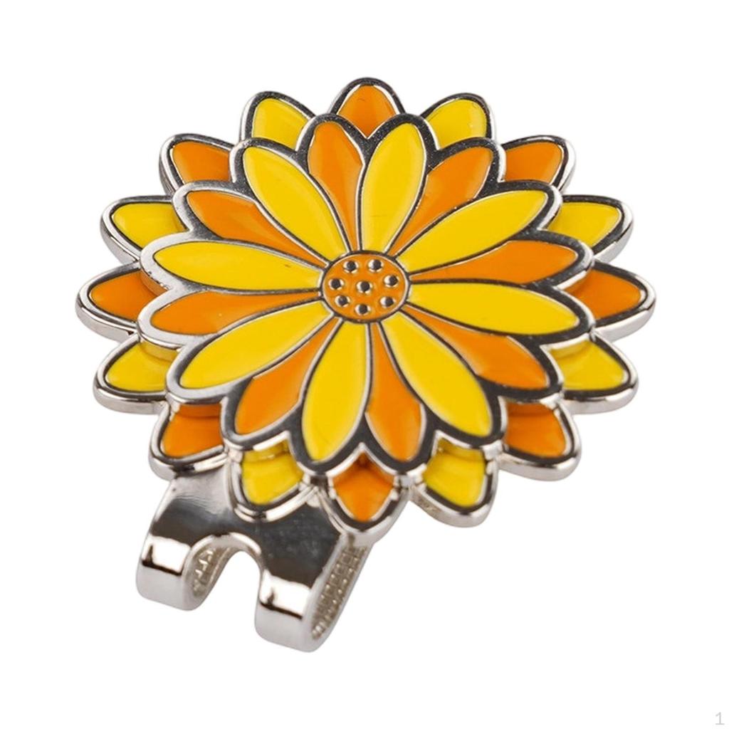 Flower Golf Ball Marker with Cap Clip, Lightweight, Metal Accessory, Easy to Carry, Suitable for All