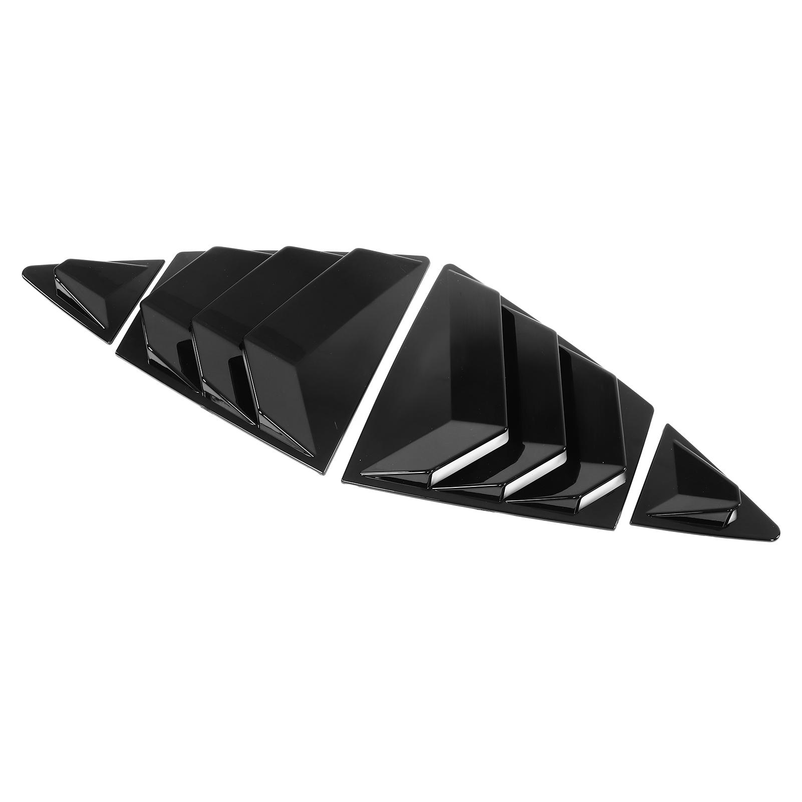 

4Pcs Set Rear Side Window Louver Cover Trim Glossy Black Replacement for Corolla 2019‑2021