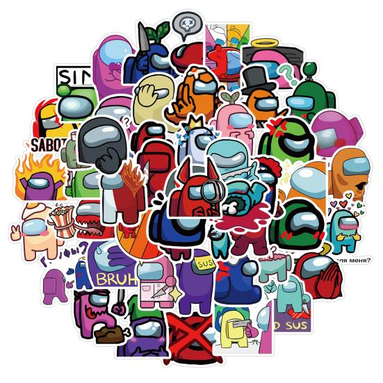 50Pcs Among Us Graffiti Stickers Luggage Laptop Waterproof Self-adhesive Decals