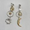 Greek Mythology Face Sun Moon Ear Clips Asymmetric Personality Long Clip On Earrings Non Pierced for Women Party Jewelry Gifts