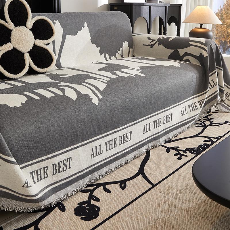 Small Fresh Sofa Towel Cover Cloth for All Seasons, All-inclusive, Universal Sofa Cushion, Anti-slip Cover Blanket, Anti-cat Scratch Thickening