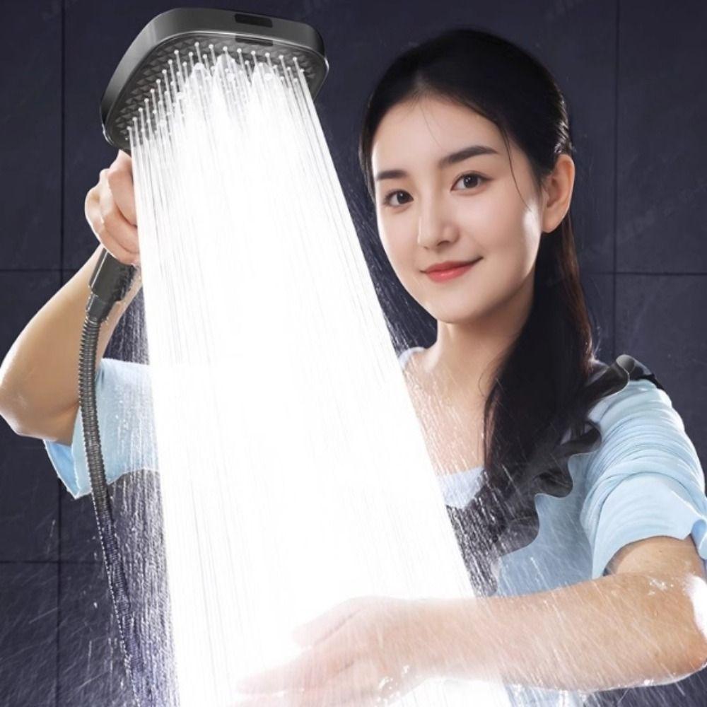 High Quality 15CM Large Panel Bath Shower Head High Flow Detachable Pressurized Shower Head 4 Modes Shower Replacement Universal
