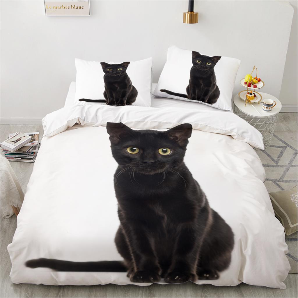 Border collie Bedding Set for Kids Boys, Cute Dog Cat Printed Duvet Cover Set, Twin/Full/Queen/King Bed Linen 200x200 140x200