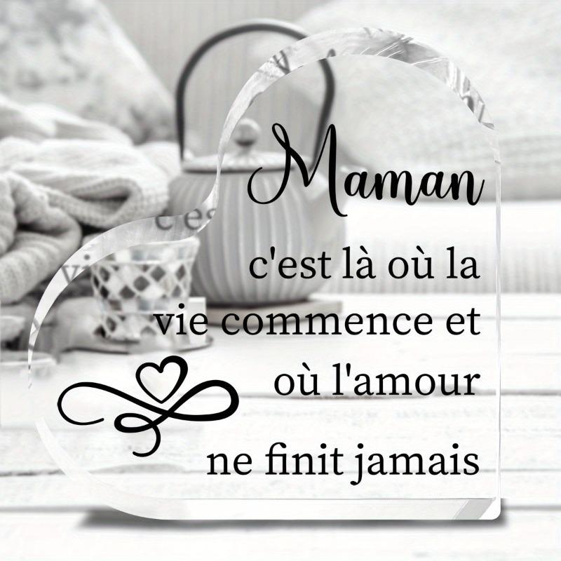 2D Flat, "Mother Is Where Life Begins and Where Love Never Ends" Acrylic Tabletop Sign, Suitable for Wall Decoration, Porch, Room, Villa, Accents Home