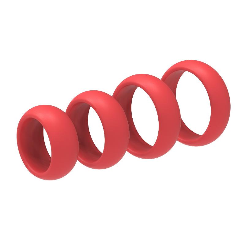 4PCS Elastic Silicone Cock Ring Set Hypoallergenic Non-irritating Male Delay Toy for Couples Enhanced Pleasure Play