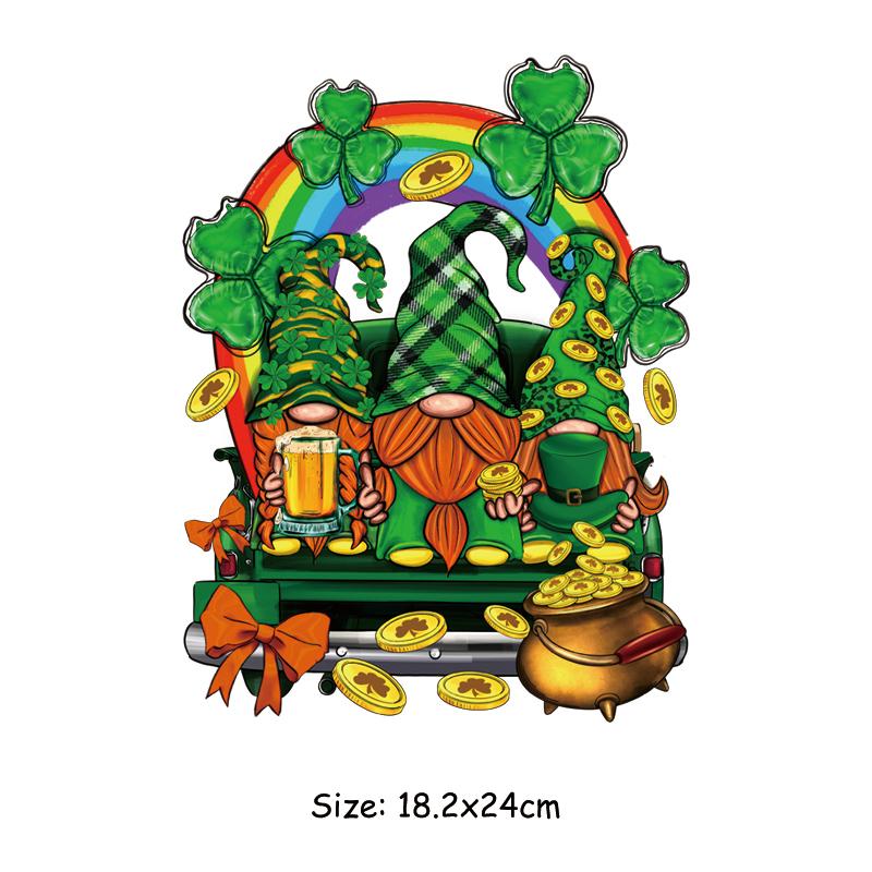 St Patrick Day Iron-On Transfer Hoodies Parches Ropa Diy Clothes Sticker Heat Transfer T-Shirt Thermal Patch For Pet Doll Cothes