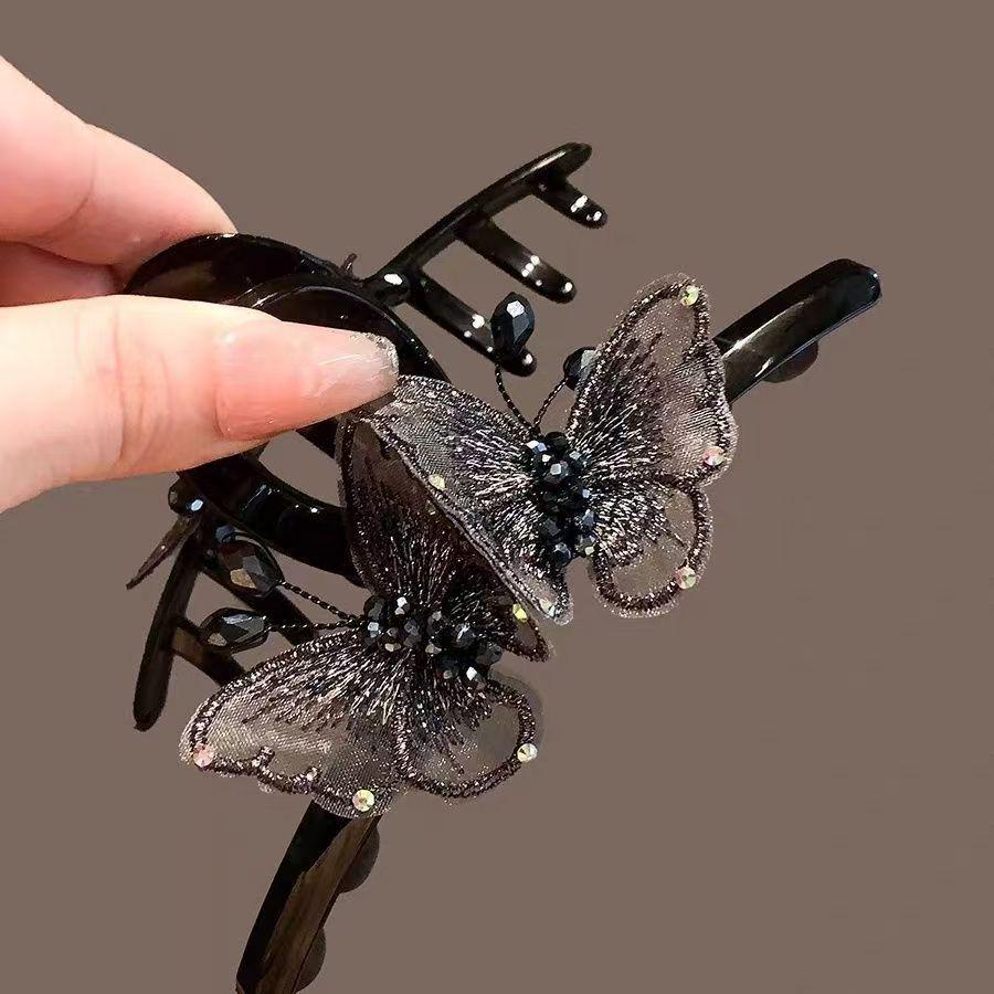 Dreamy Fairy Rhinestone Butterfly Hair Claw Clip - Large 2025 Style Updo Shark Clip