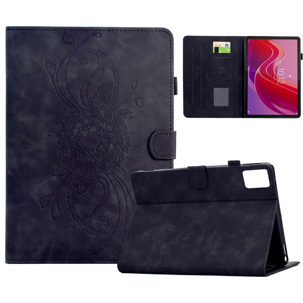 Pro Lenovo Tab M11/Xiaoxin Pad 11 2024 Pouzdro Mandala Vytištěný Kožený Kryt na Tablet se Sloty pro Karty
