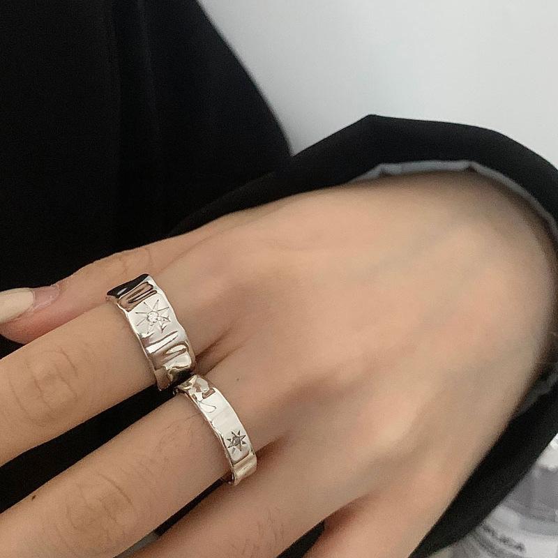 Star Trendy Couples Shaped Zircon Ring For Women Fashionable Unique 2023 Design