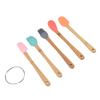 5Pcs Baking Tool Set Brush Spatula Cutter Spoon Scraper Nontoxic Durable Waterproof Bamboo Handle Kitchen Tool Set