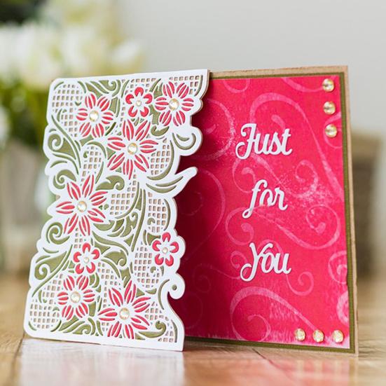 Kwiatowa ramka do cięcia metalu wykrojniki album do scrapbookingu DIY kartki z życzeniami Album wzornik