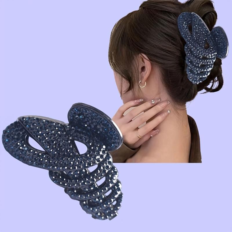 Leichter Luxus Strassstein Dekor Haargreifer Clip Vintage Rutschfester Haarklammer Clip Haarverlängerungen für Haarschmuck