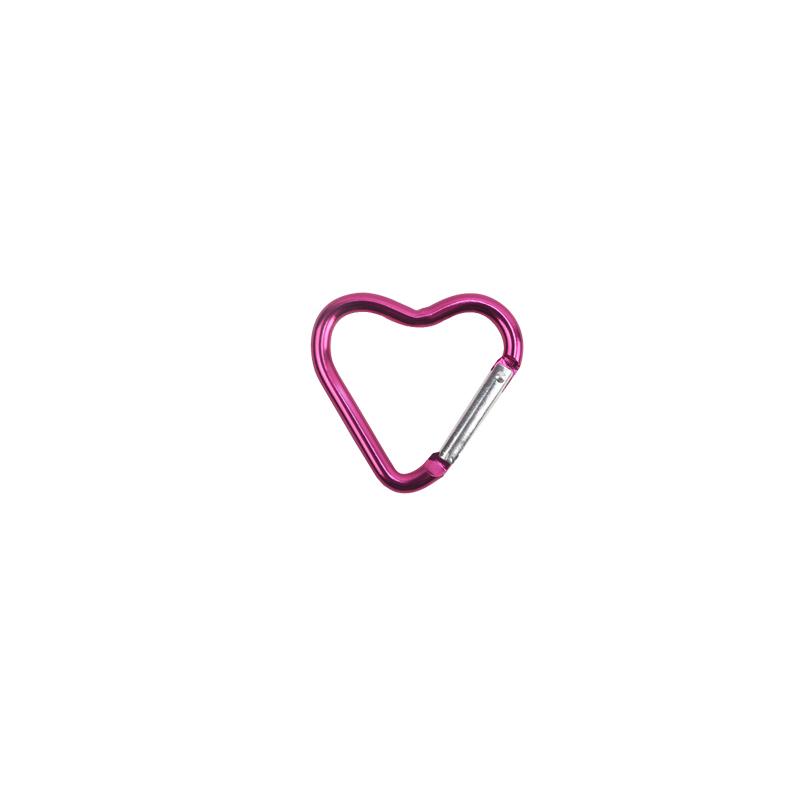 1 Pcs Heart-shaped Aluminum Carabiner Key Chain Clip Outdoor Keyring Hook Water Bottle Hanging Buckle Travel Kit Accessories